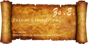 Zsiros Eleonóra névjegykártya
